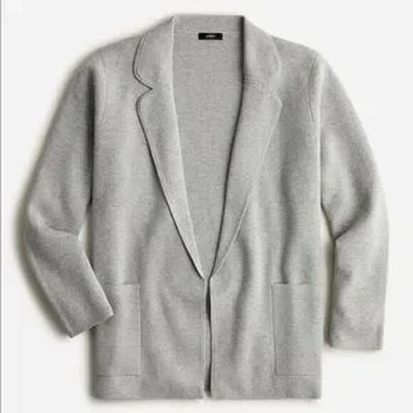 J. Crew Eloise Long Sleeve Blazer Sweater Jacket Gray Medium - Picture 1 of 7